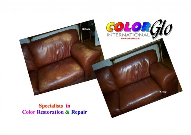 Colour Restoration to brown sofa losing colour